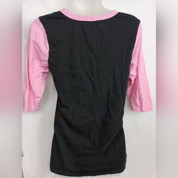 PLAYBOY Rare Y2K Cotton Half Sleeve Tee in Pink and Black (#61) - Picture 4 of 4